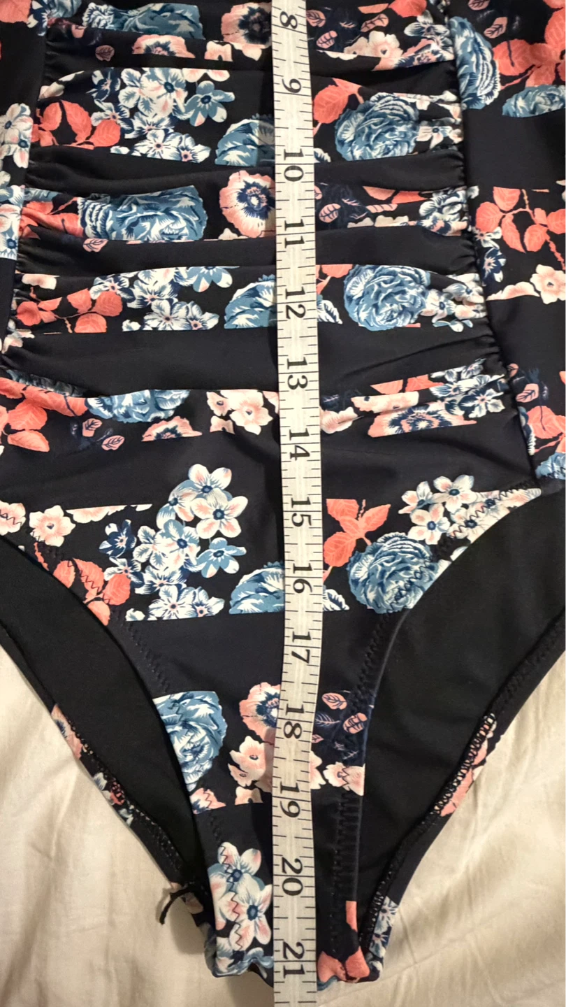 Navy Floral One-Piece Swimsuit - photo 3