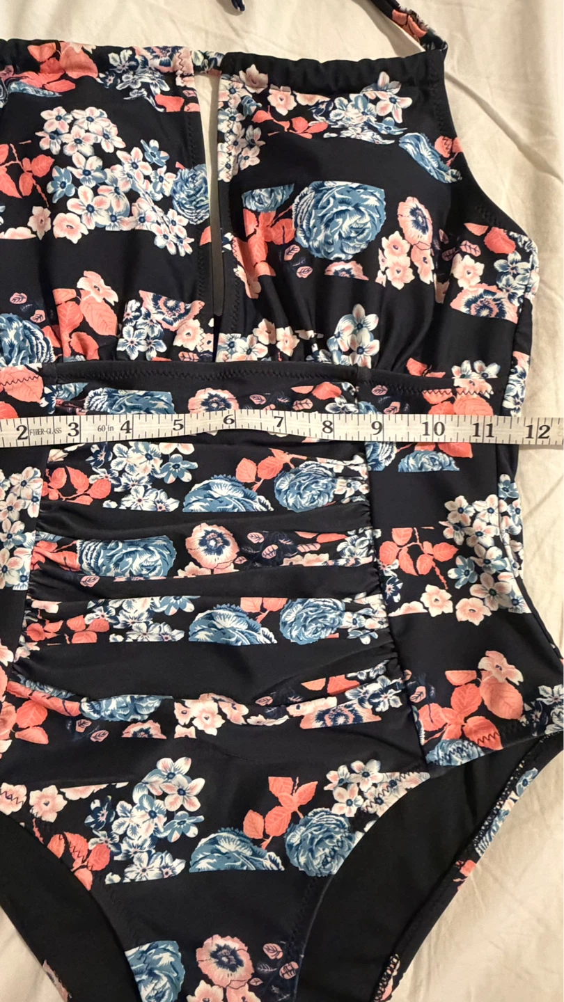 Navy Floral One-Piece Swimsuit - photo 4