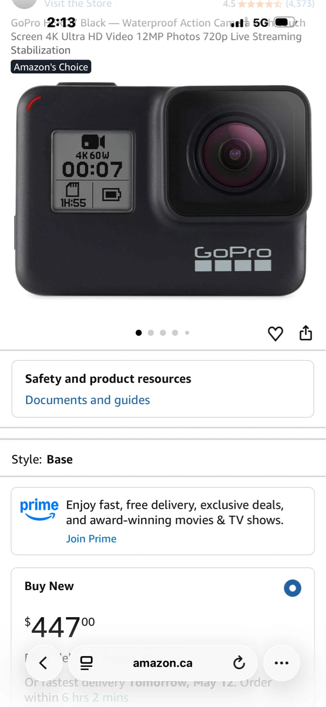 Go pro hero black 7 with 3 batteries and charger