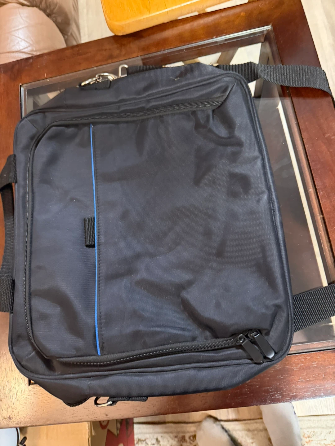 Black Laptop Bag with Multiple Compartments