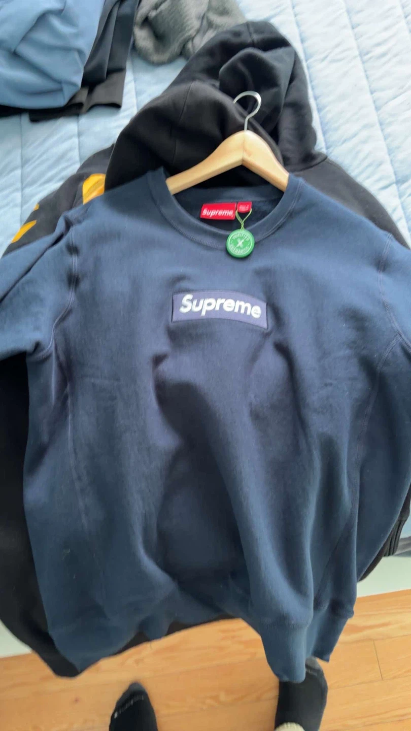 Supreme Box Logo Crewneck Sweatshirt - Navy - Medium