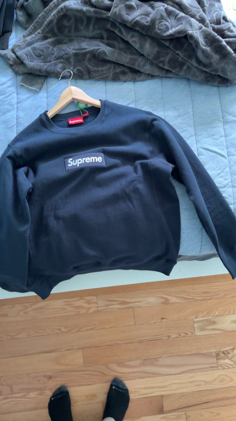 Supreme Box Logo Crewneck Sweatshirt - Navy - Medium - photo 3