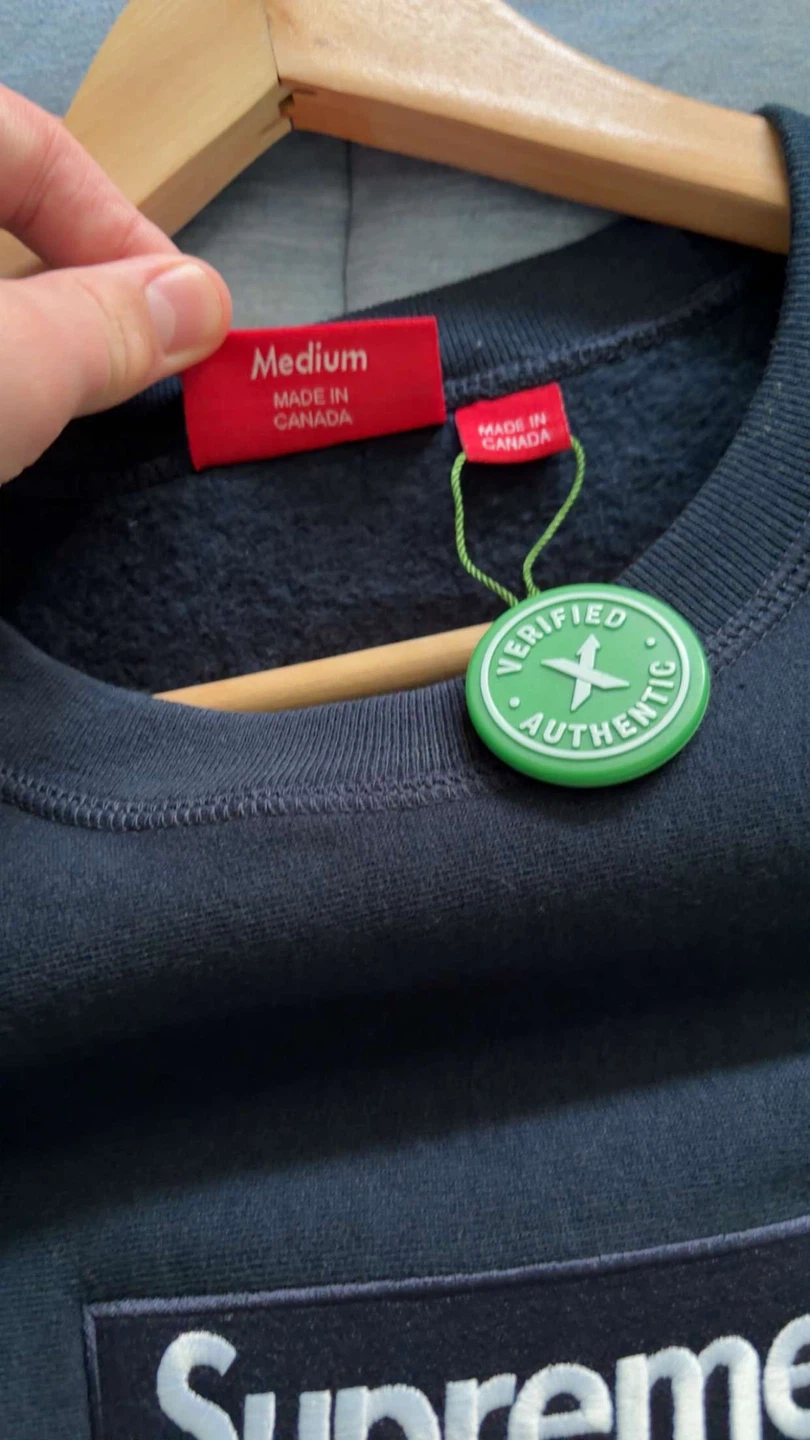 Supreme Box Logo Crewneck Sweatshirt - Navy - Medium - photo 4