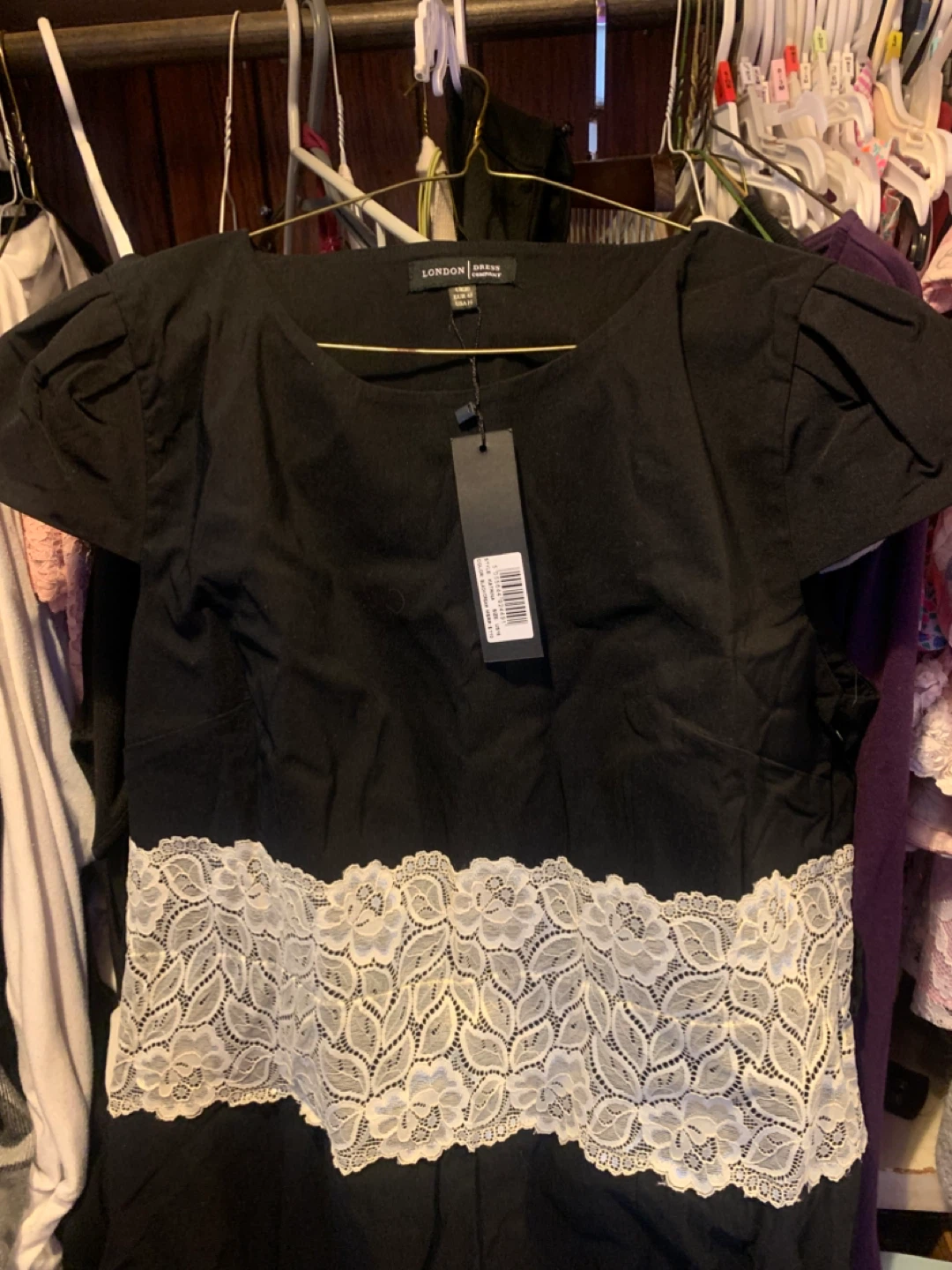 London Dress Company Black Lace Trim Dress - Size US 16 - photo 2