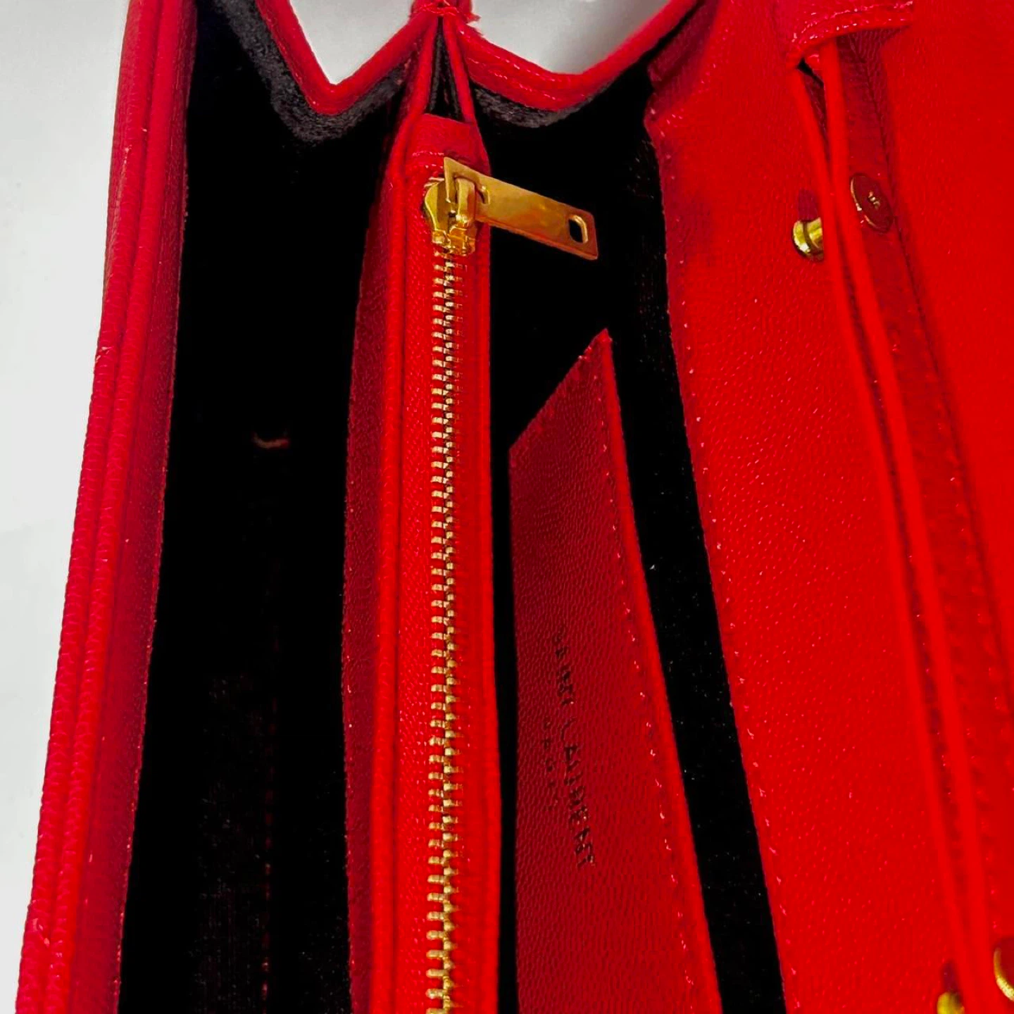 YSL Red Leather Wallet Chain Bag - photo 3