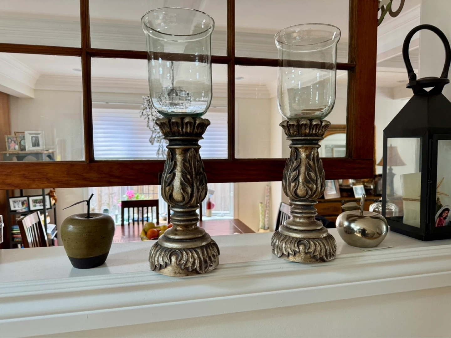 Antique Ornate Hurricane Candle Holder By Dibor for set of 2 - photo 2