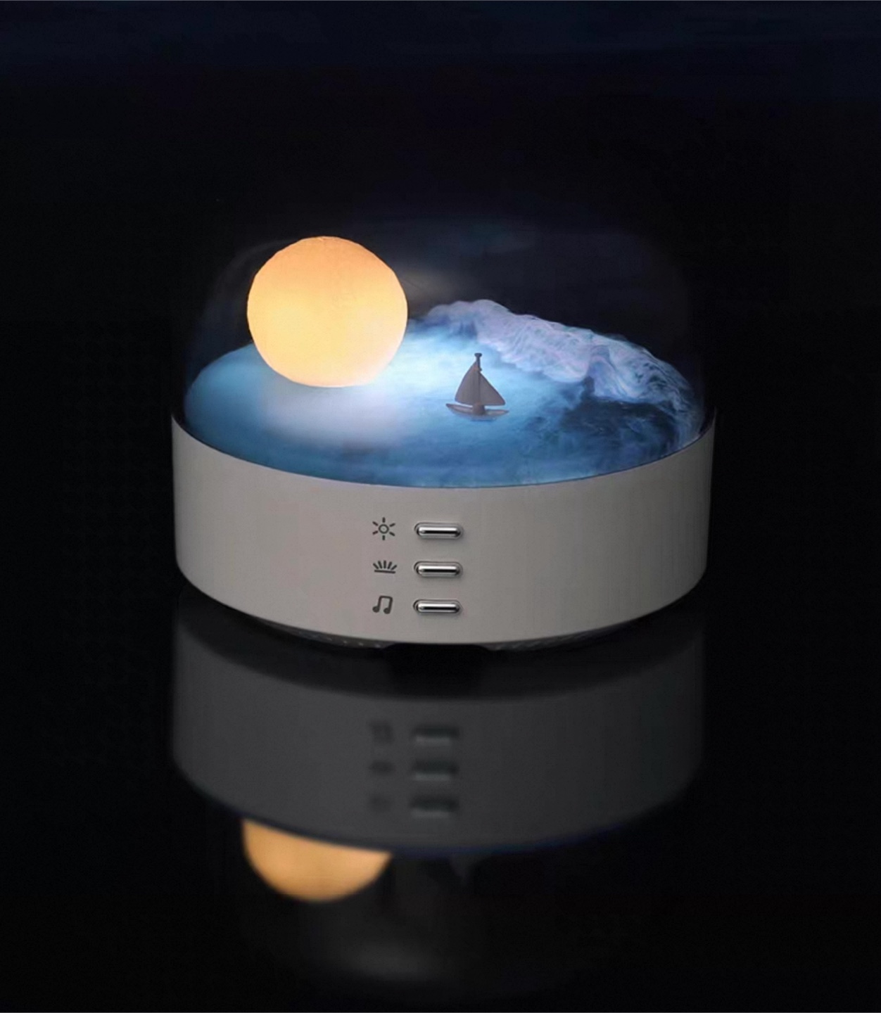 Ocean Wave Night Light with Moon