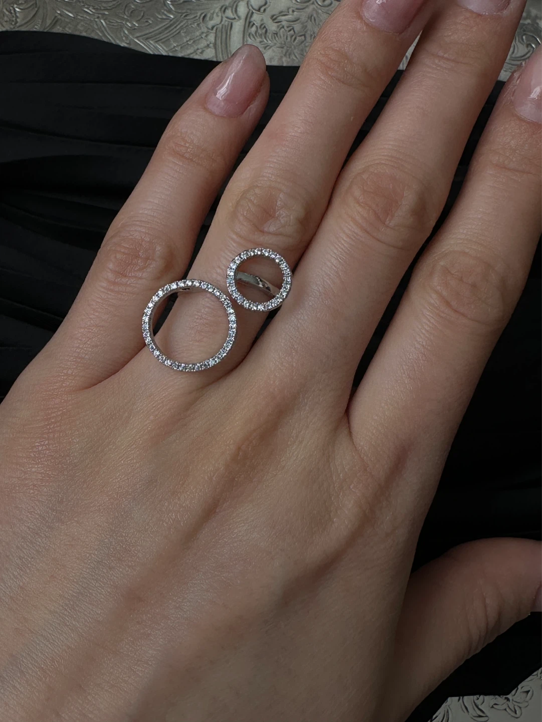 925 Silver Ring with Rhinestones