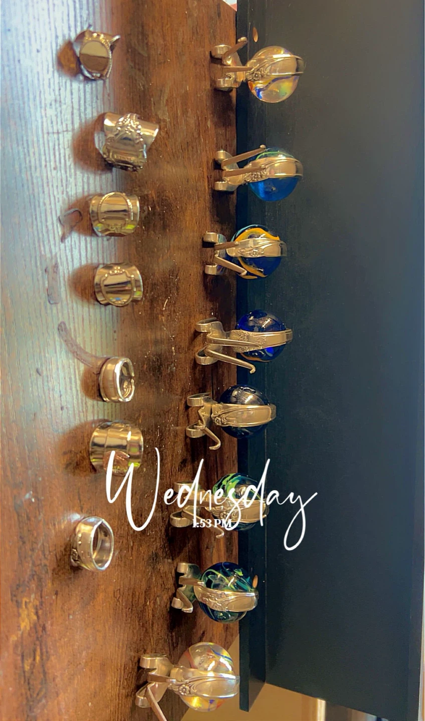 Hand made rings, Beautiful snail marble backs