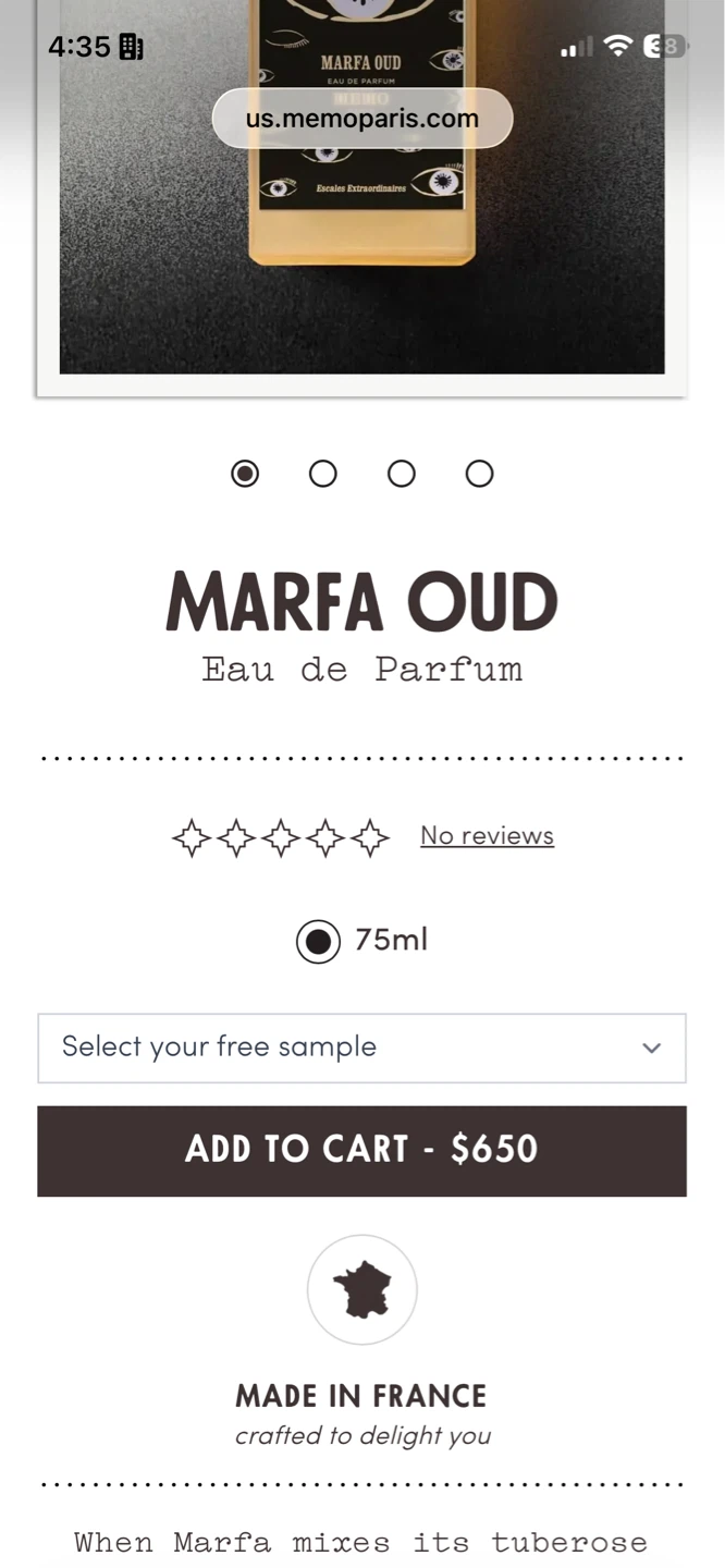 Memo Paris Marfa Oud Eau de Parfum 75ml - photo 3