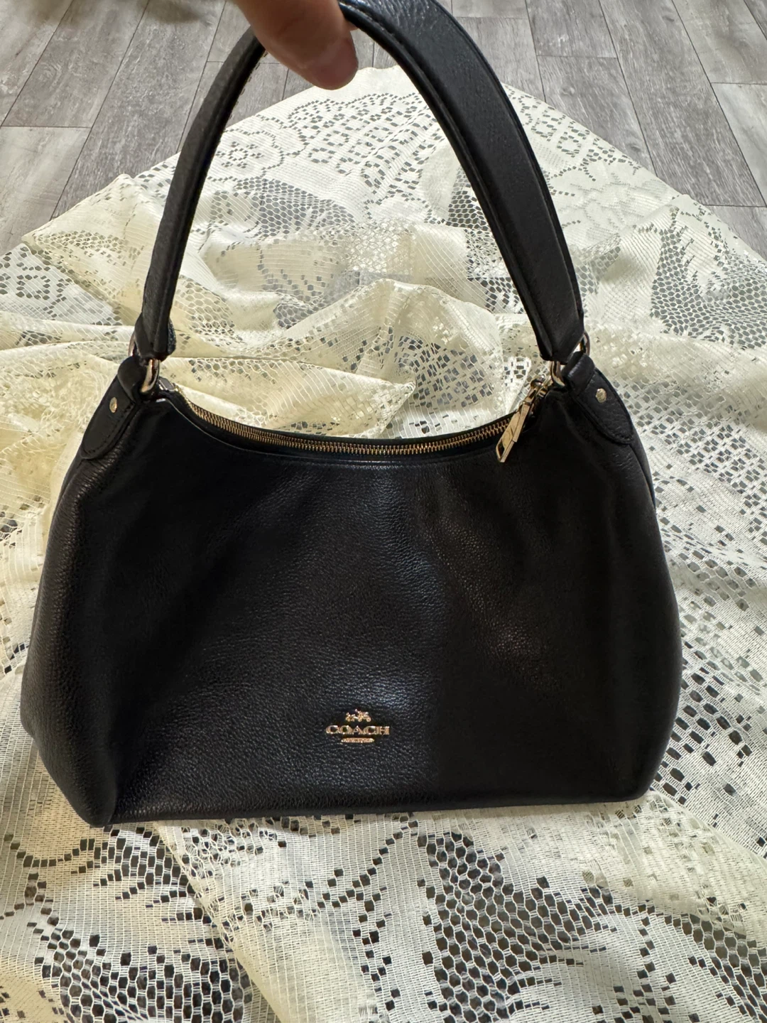 Coach Black Leather Hobo Handbag