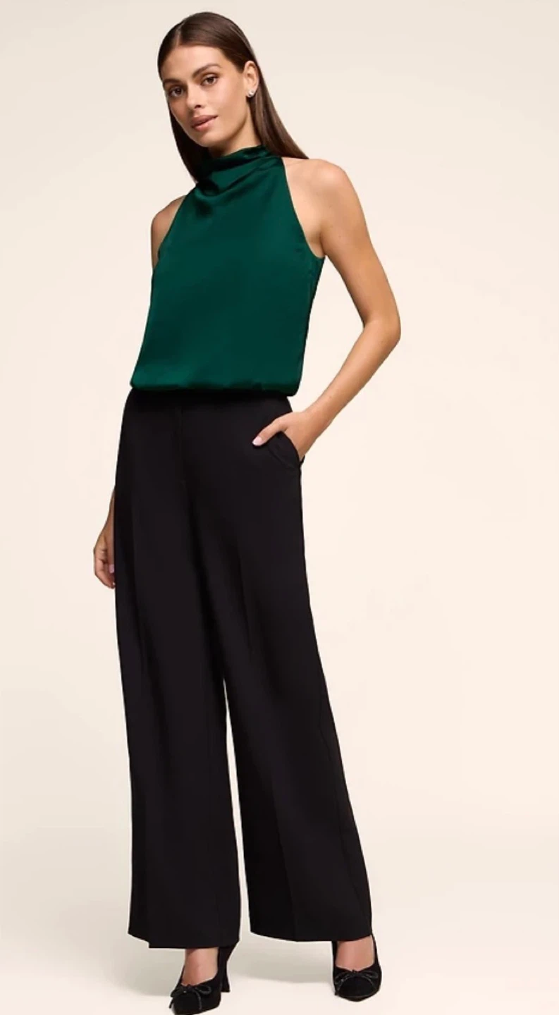 Le Château Emerald Green Satin bubble hem top (new with tag )