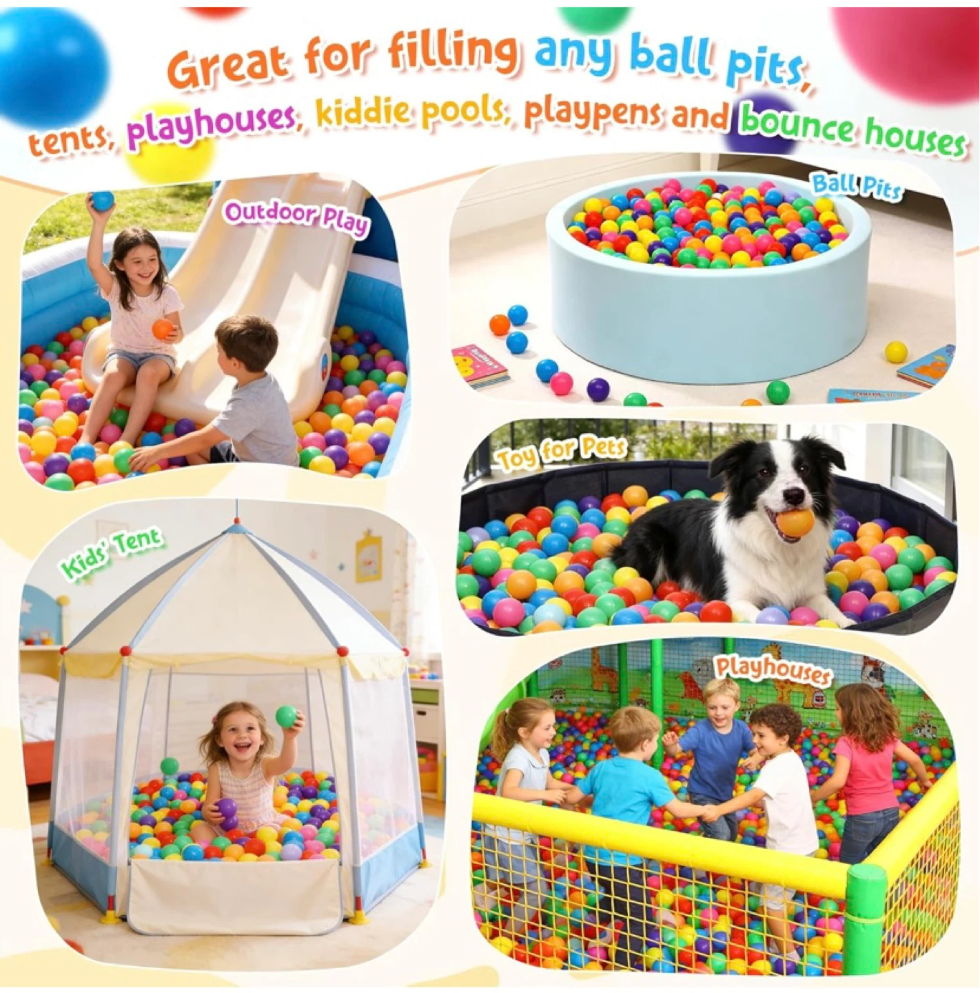 New 100 Ball Pitt Balls Bright Colours - photo 3