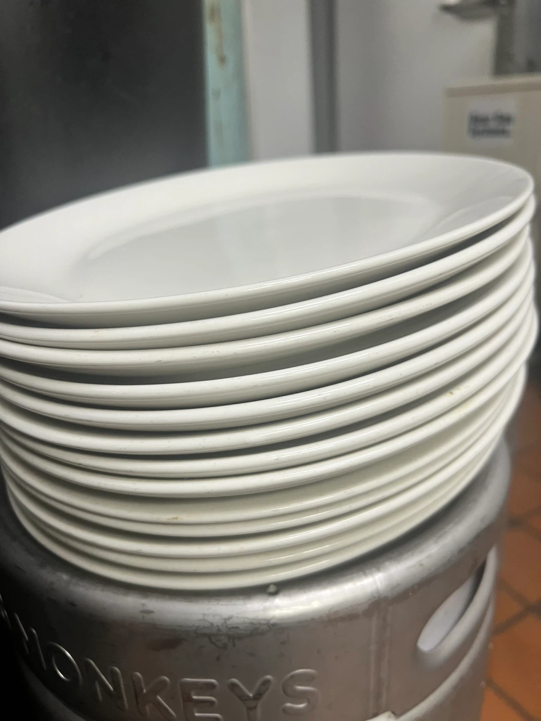 Stack of White Dinner Plates