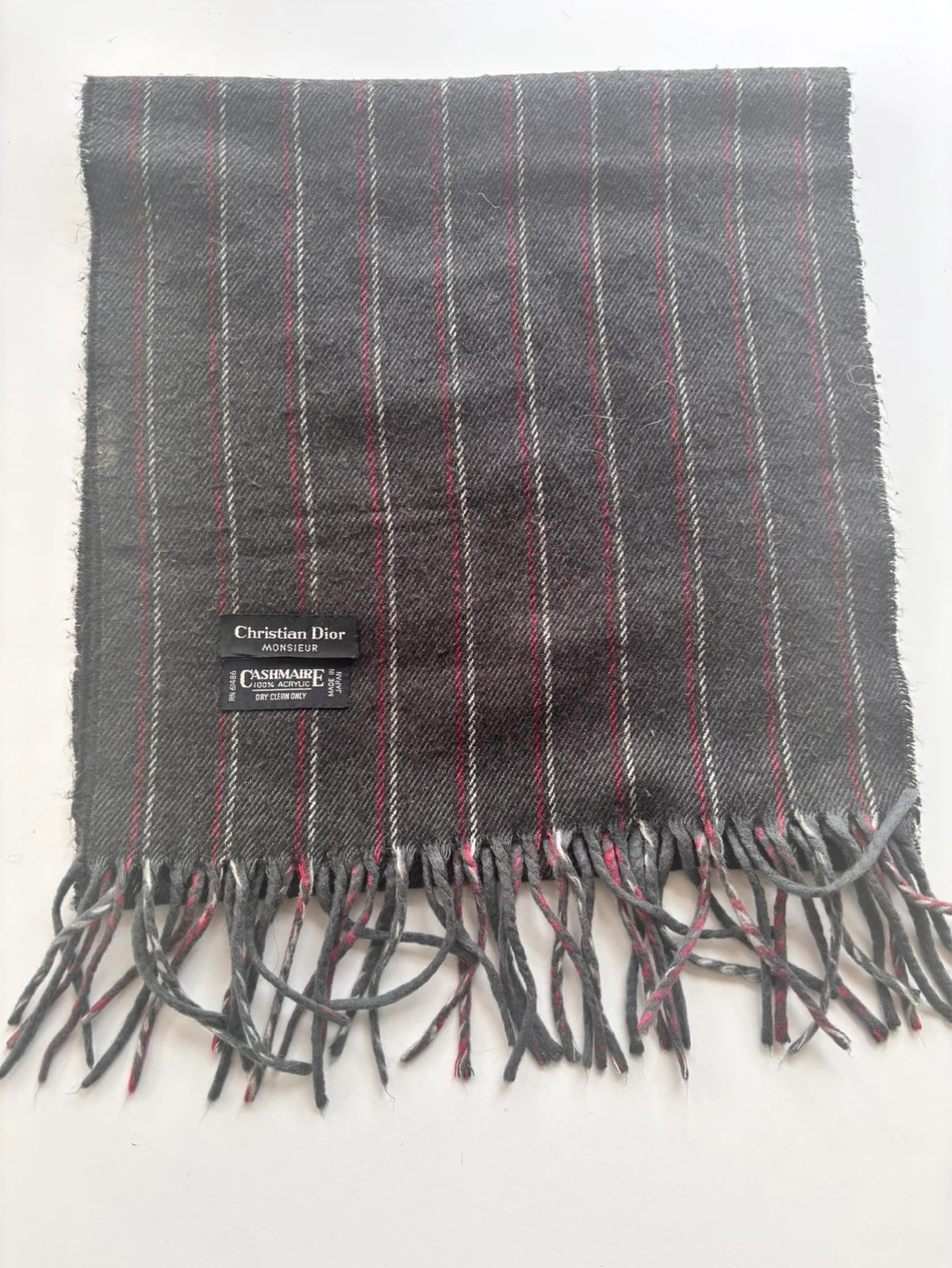 Christian Dior Monsieur Striped Cashmere Scarf