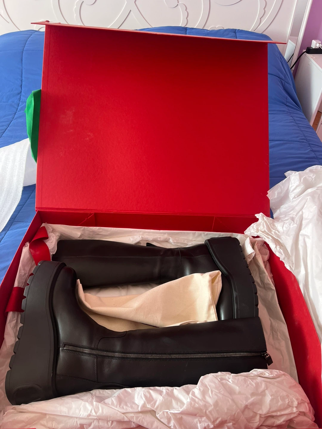 Valentino Black Leather Platform Knee-High Boots - photo 3