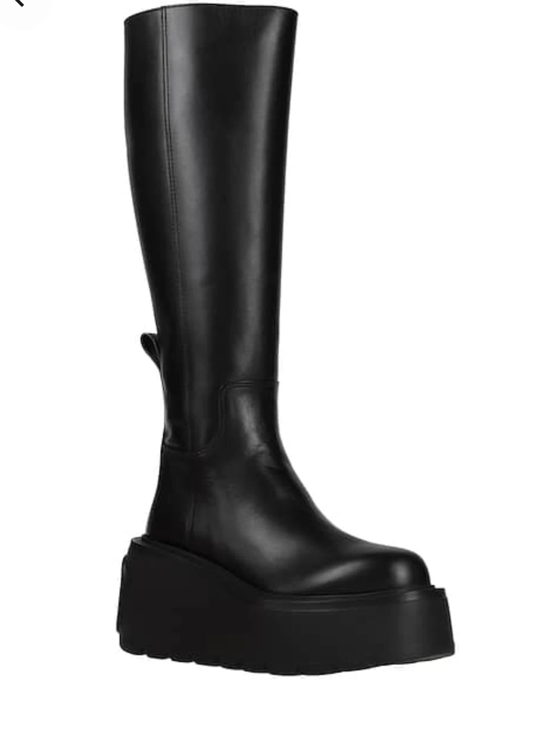 Valentino Black Leather Platform Knee-High Boots - photo 5