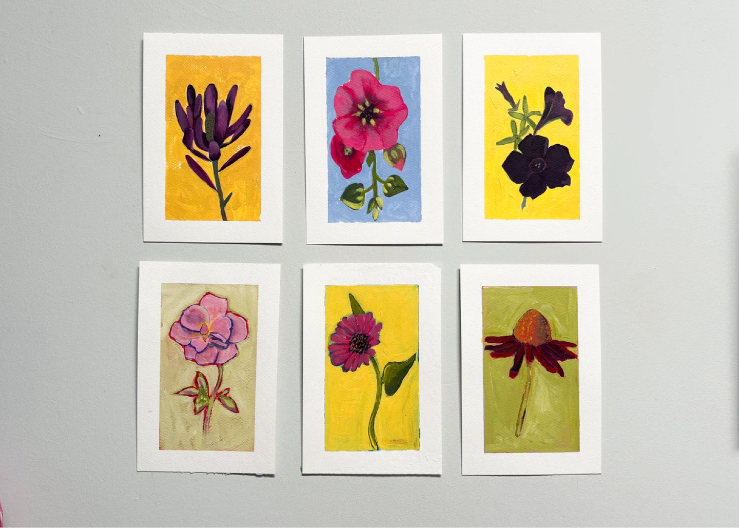 Artist Original Floral Postcards