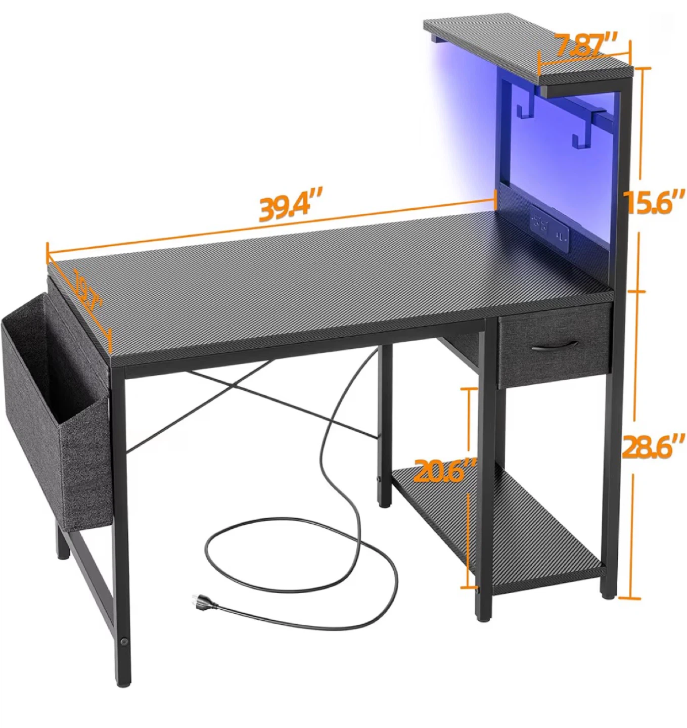BEXEVUE Gaming Desk (Black) – Like New - photo 2