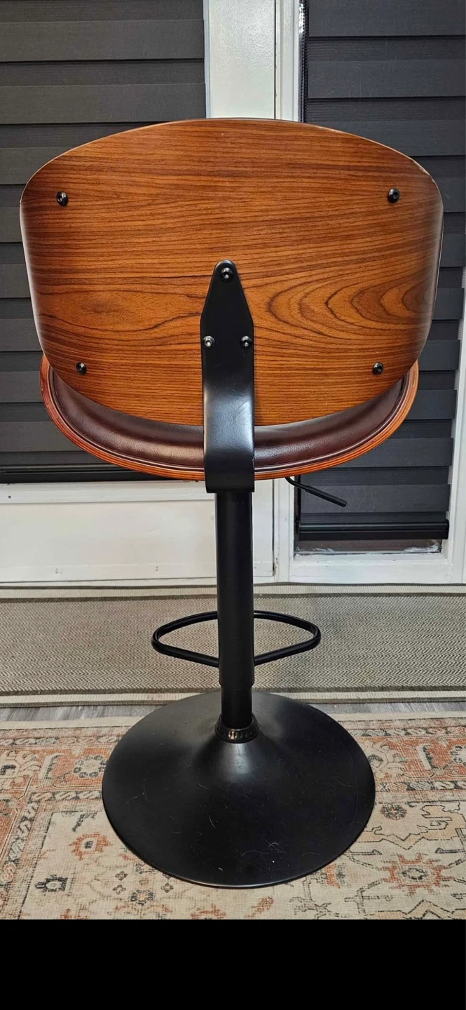 3 Mahogany Adjustable Bar Stools - photo 2