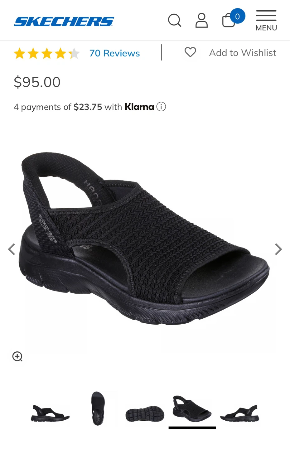 Skechers Slip-ins Black Women's Sandals