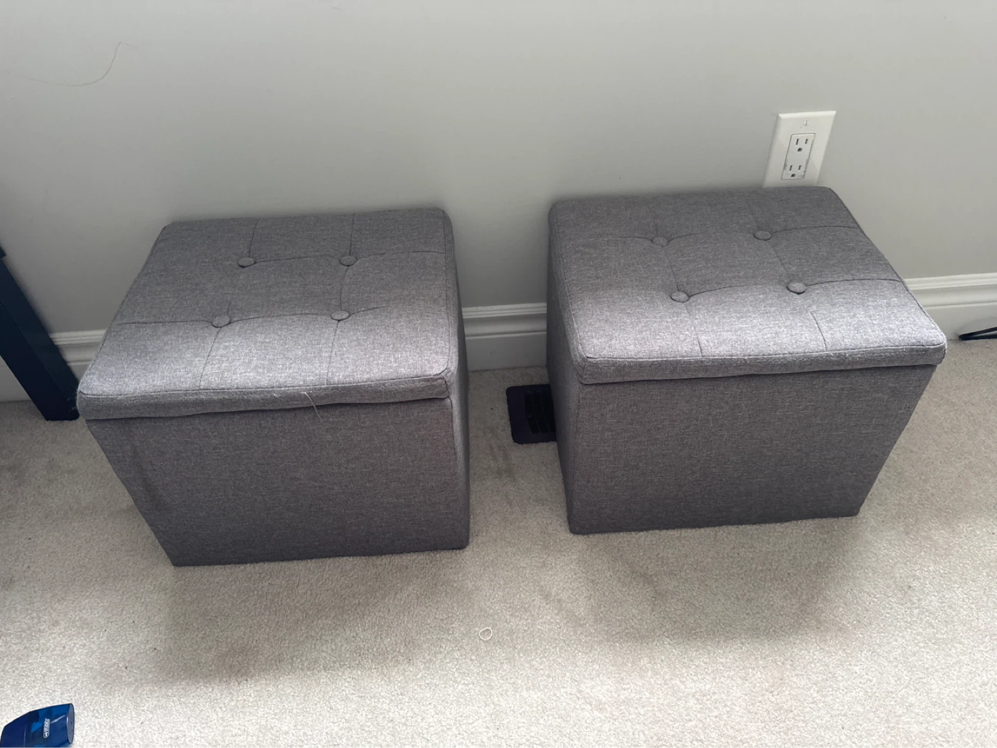Grey Storage Ottoman Bench and Cube Set - photo 4