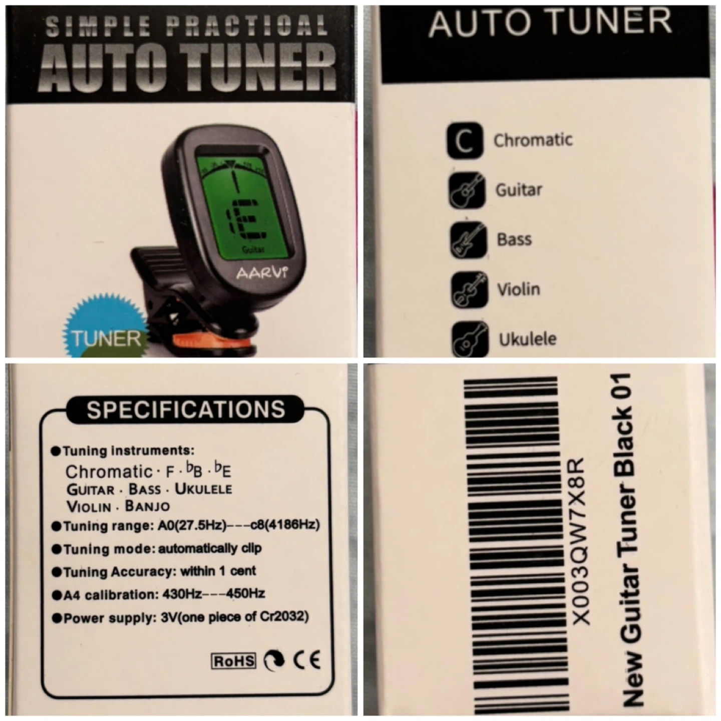 (AARVI) Tuner With Picks - *Black*