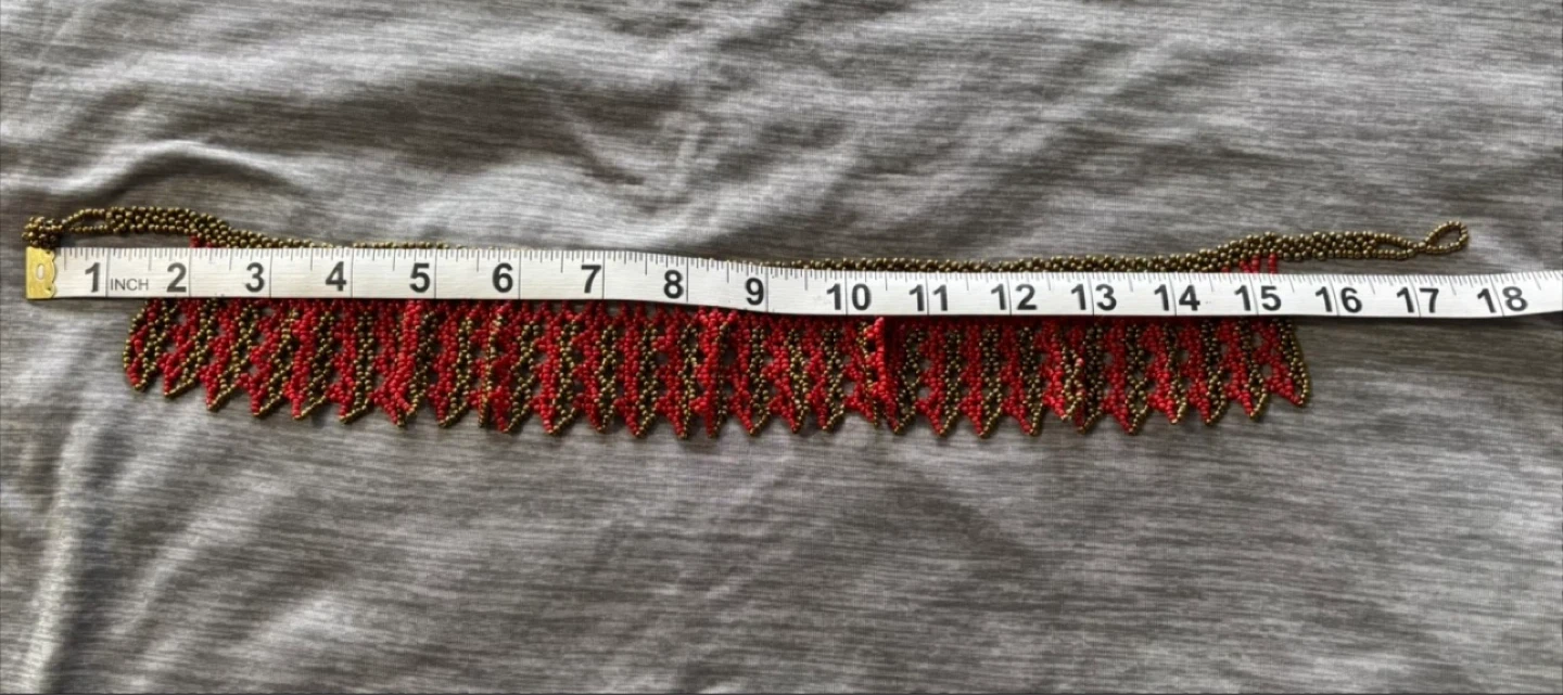 Red and Gold Beaded Choker - photo 2