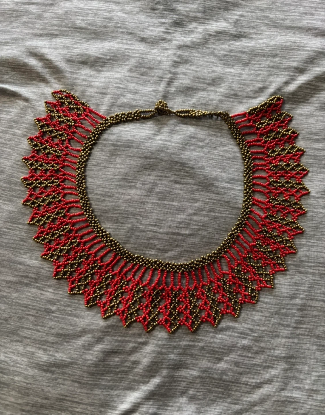 Red and Gold Beaded Choker