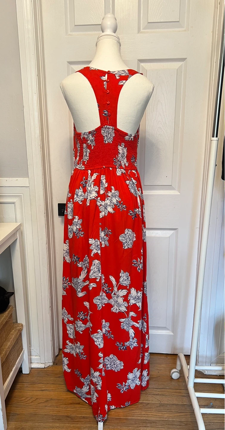 Women's Red Floral Maxi Dress - photo 2