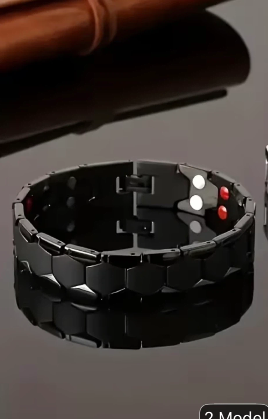 Black Hexagonal Link Bracelet