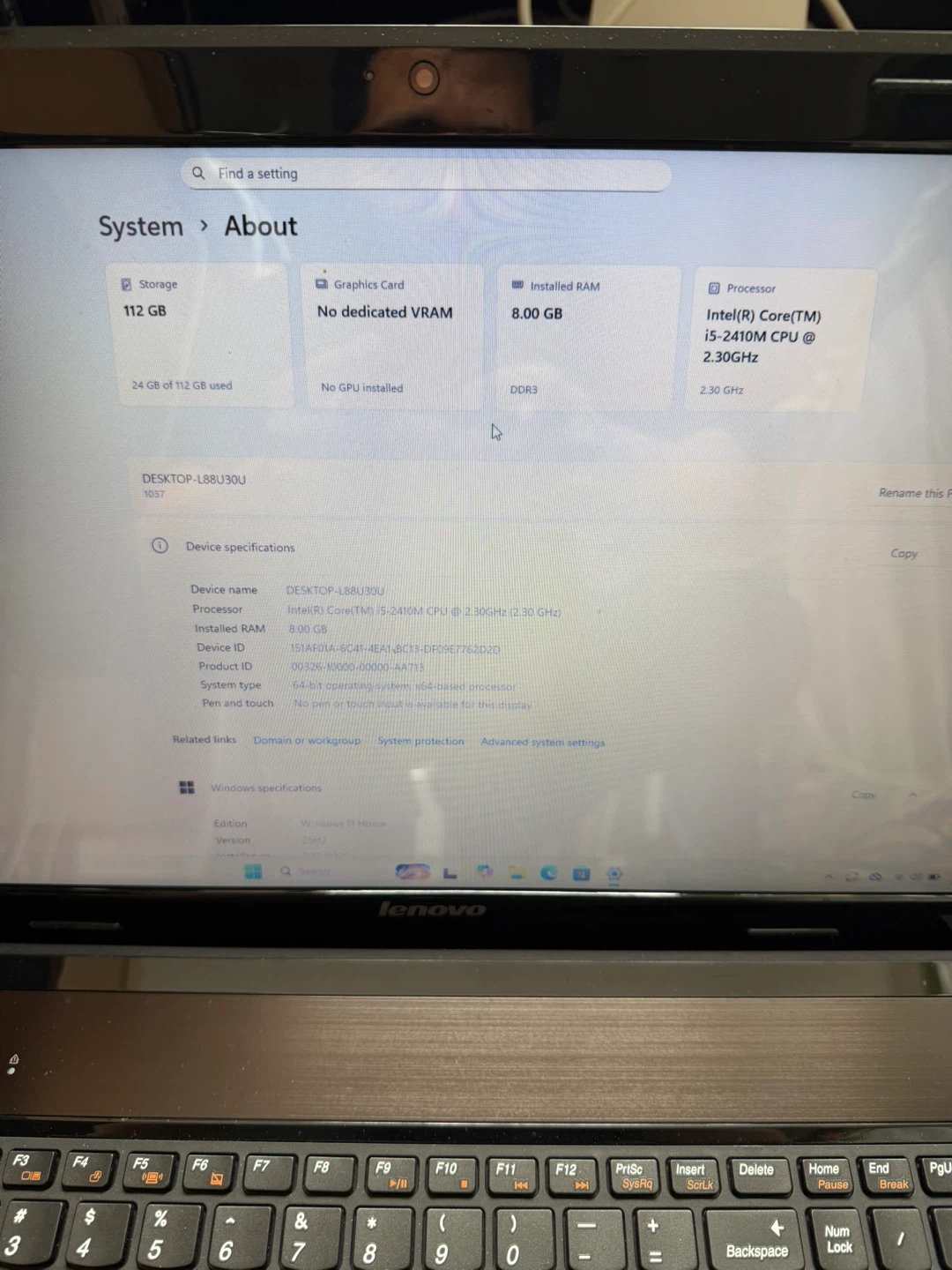 Lenovo Laptop 17.3”- Intel Core i5 - 8GB RAM - 112GB Storage - photo 2