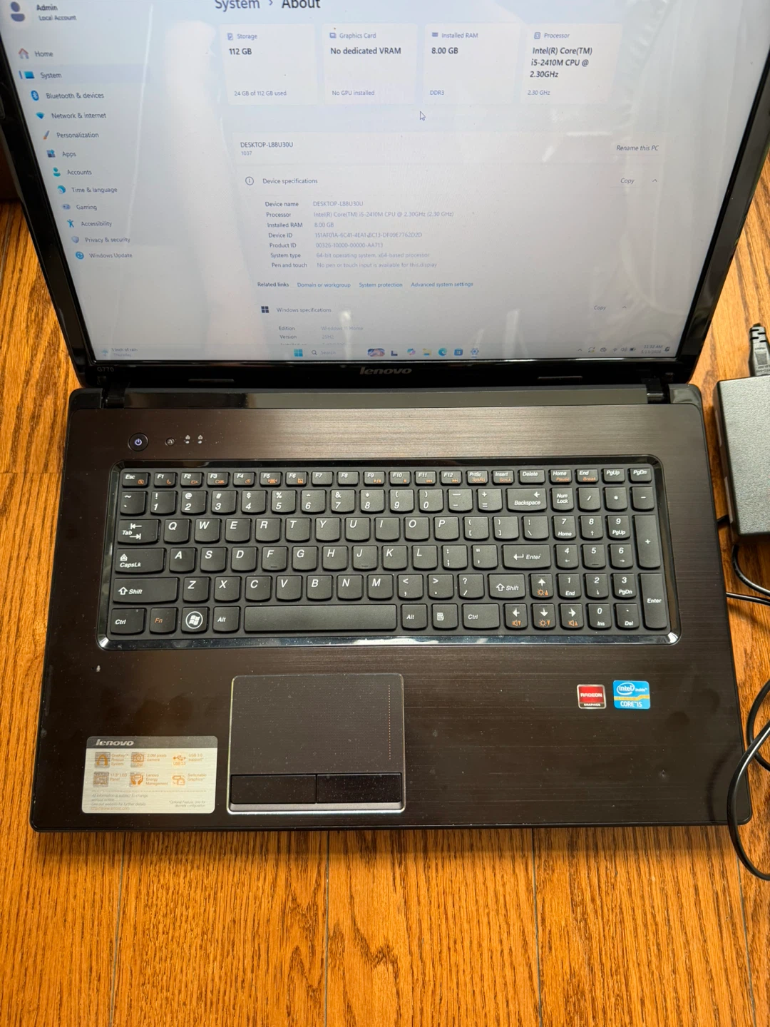 Lenovo Laptop 17.3”- Intel Core i5 - 8GB RAM - 112GB Storage - photo 3