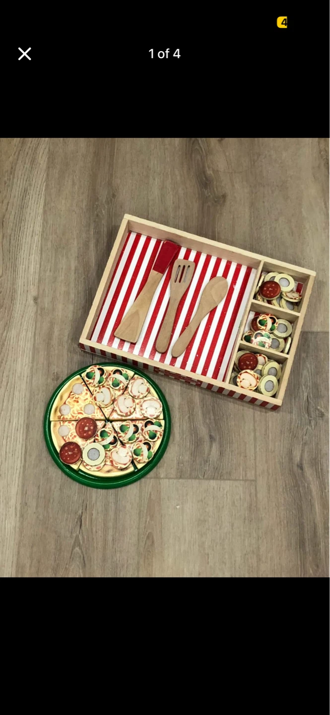 Melissa & Doug Wooden Pizza Play Food Set