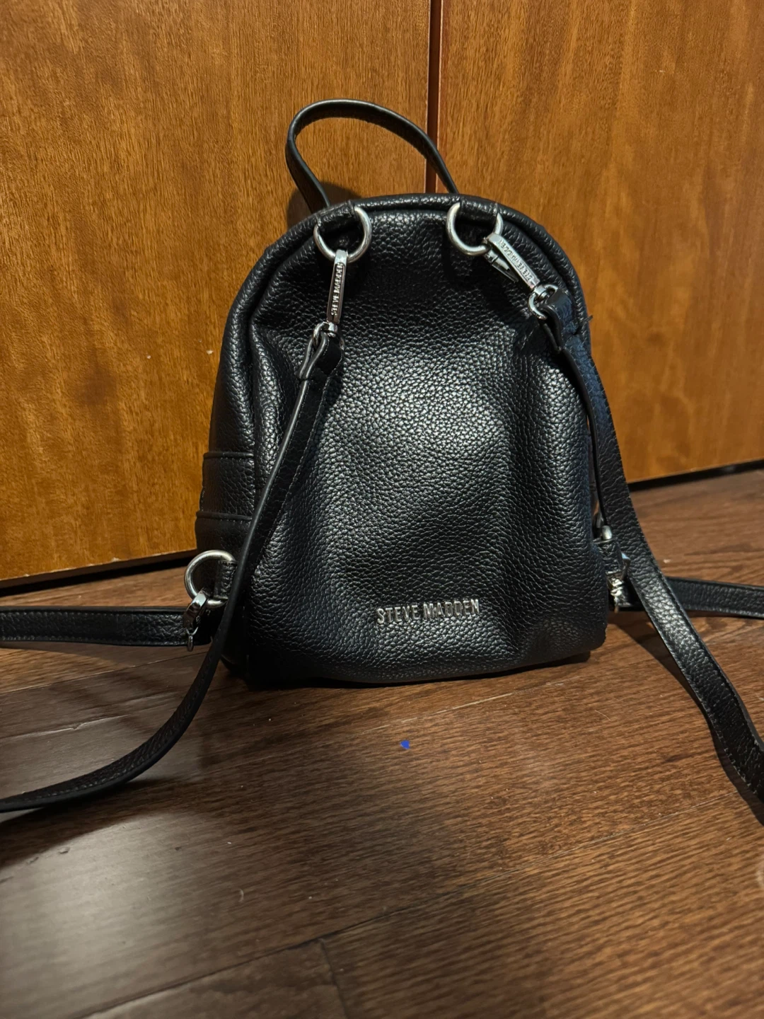 Steve Madden Black Faux Leather Mini Backpack - photo 2