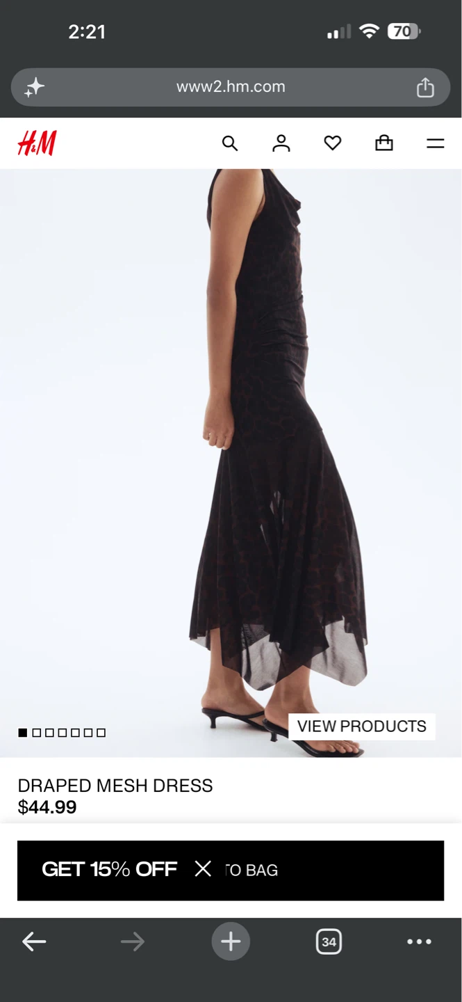 H&M Draped Mesh Dress - photo 4