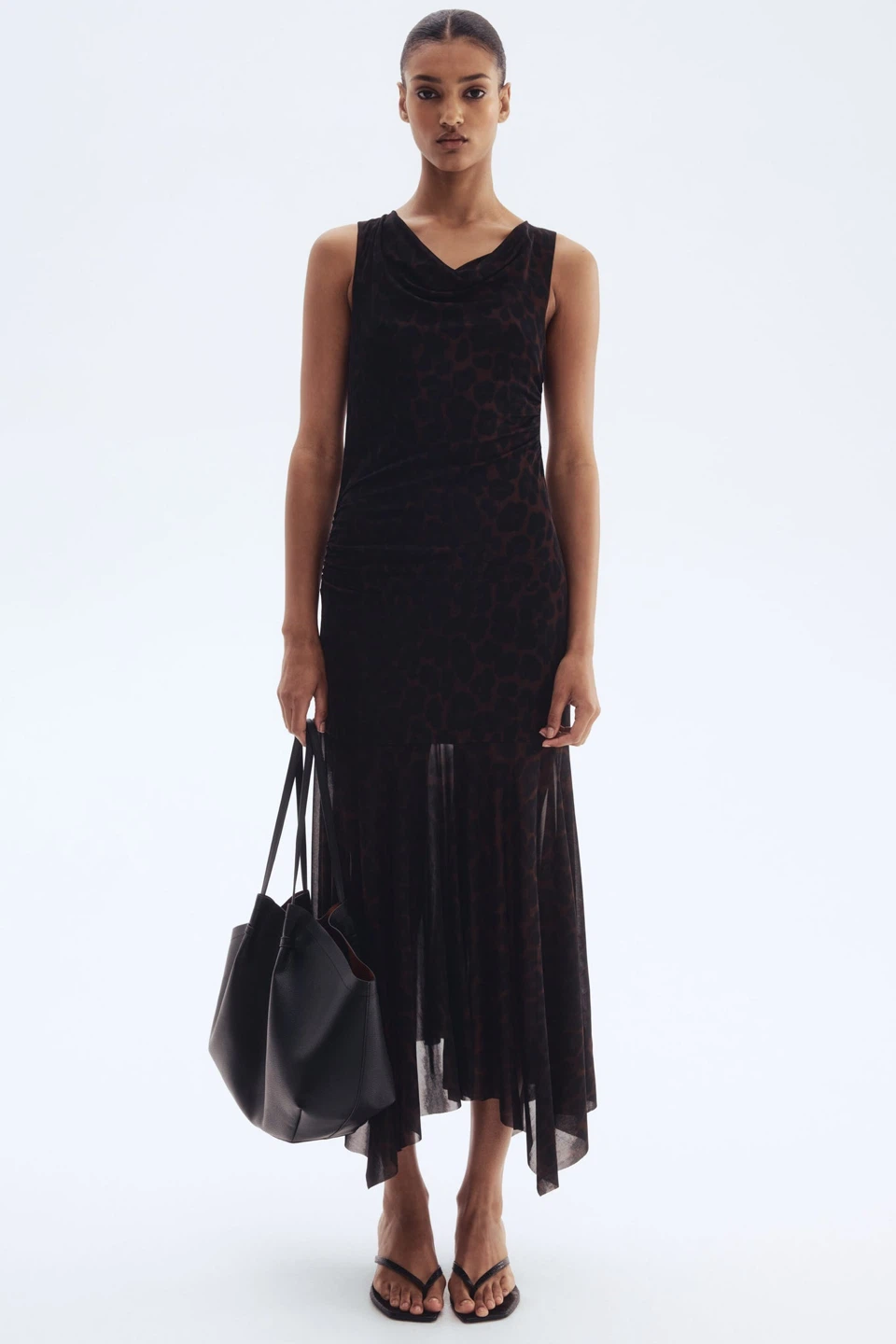 H&M Draped Mesh Dress