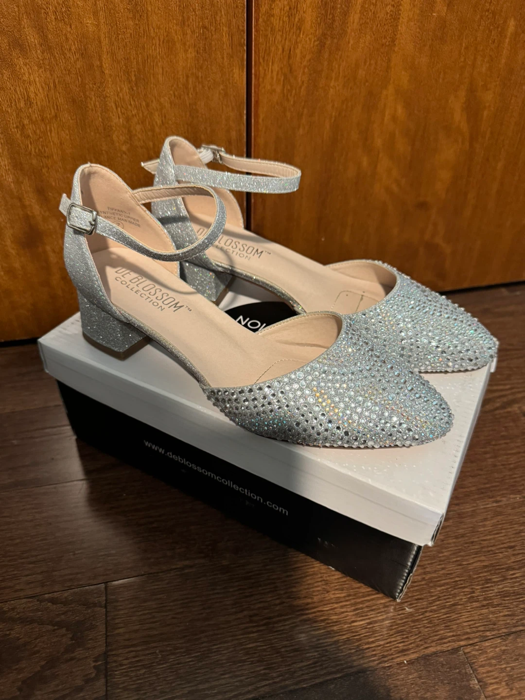 Deblossom Collection Silver Glitter Dress Shoes