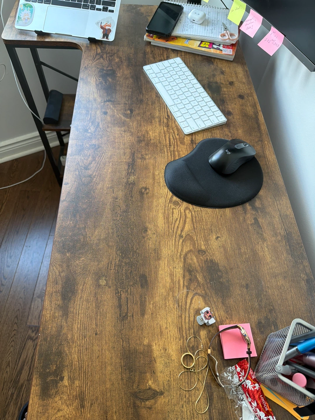 Rustic Brown L-Shaped Desk - photo 3