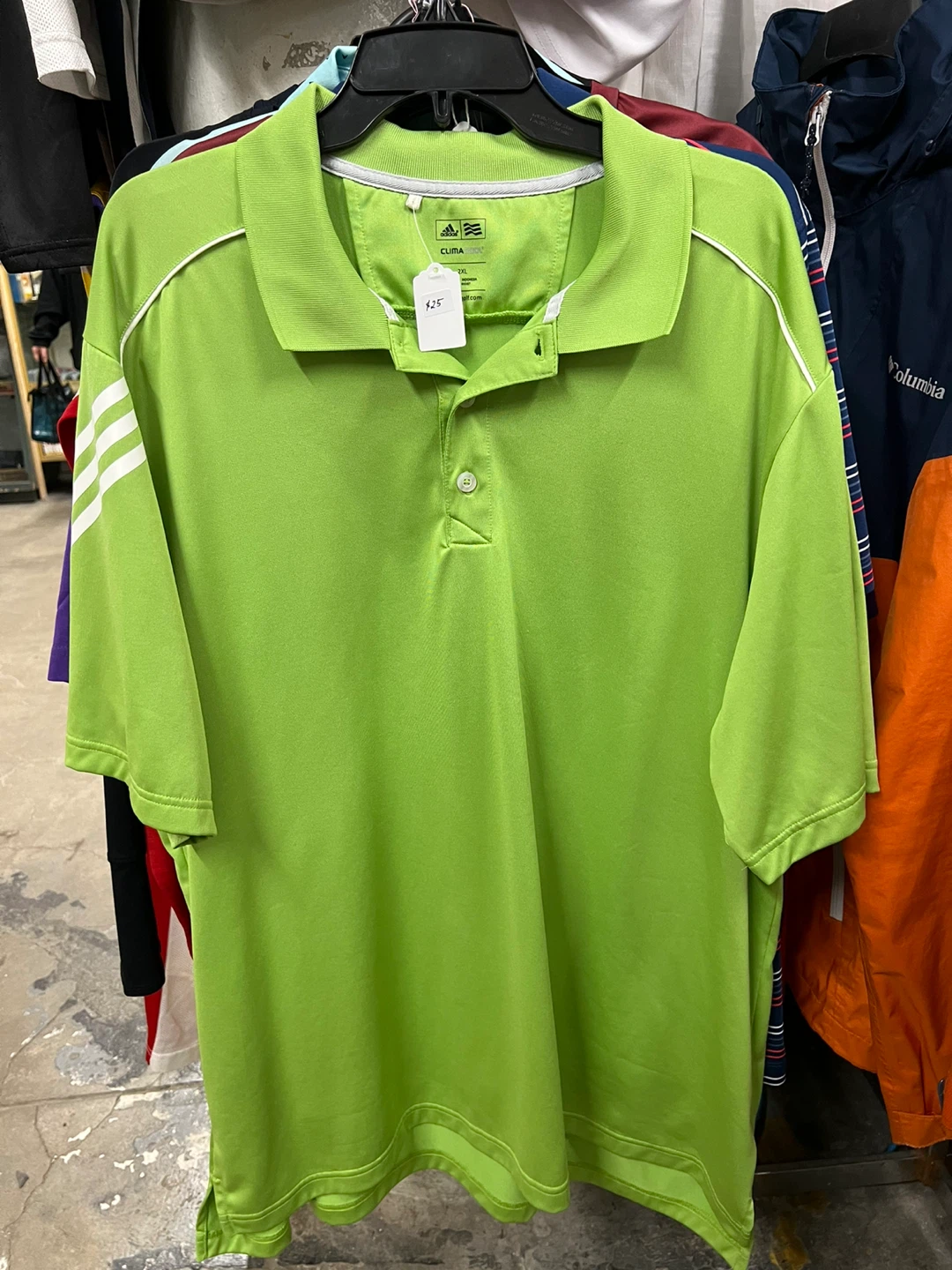 New- Adidas CLIMACOOL Golf Polo Shirt - Lime Green - 2XL