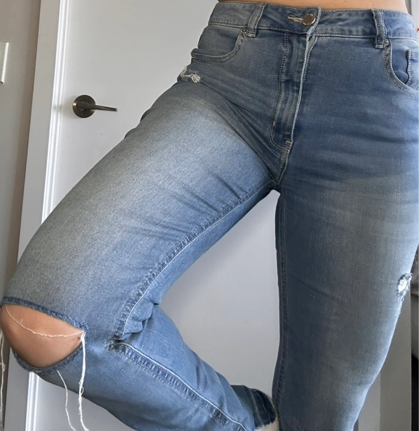 Blue Distressed Skinny Jeans - photo 2