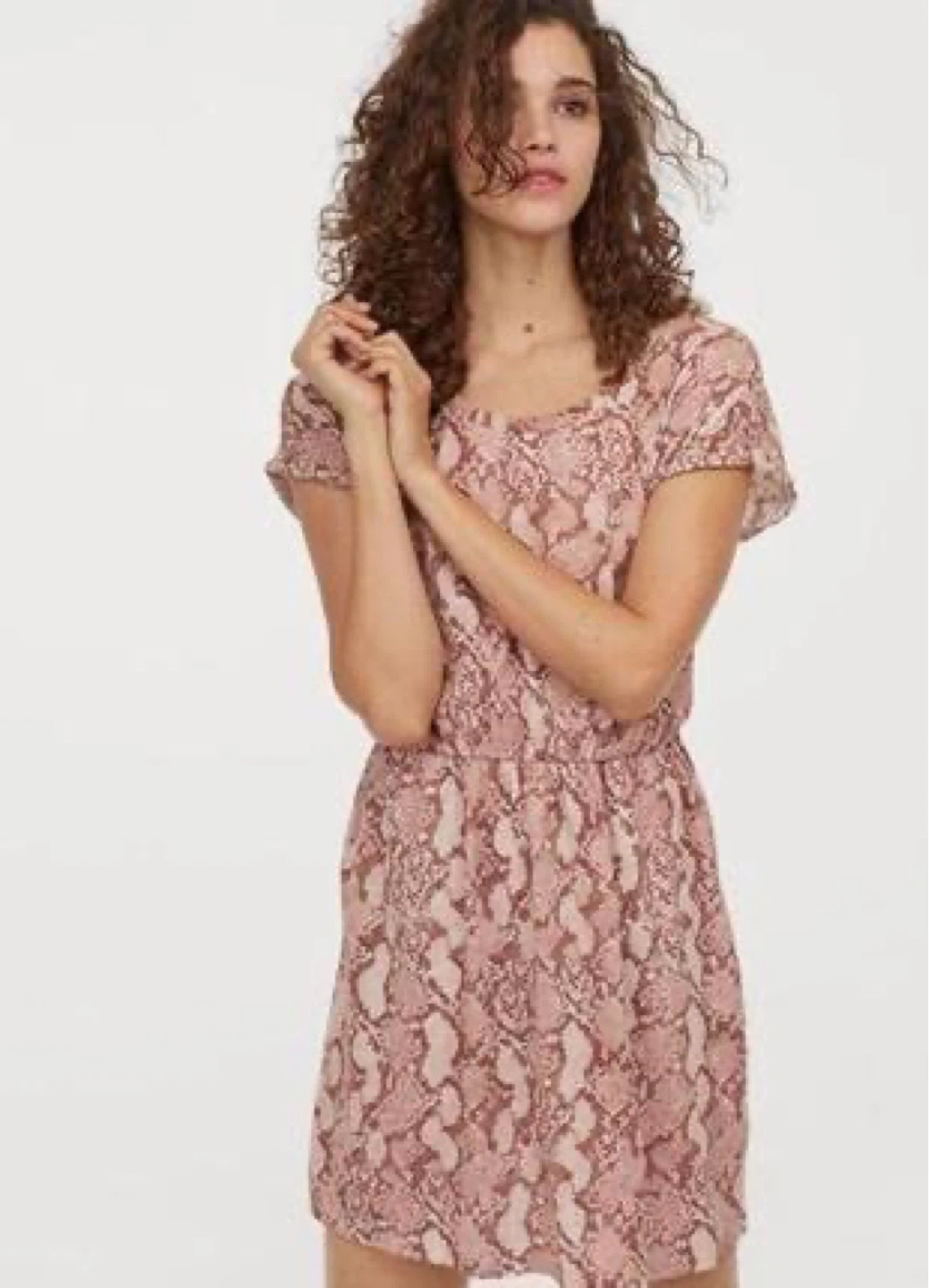 Women's Pink Snake Print Dress