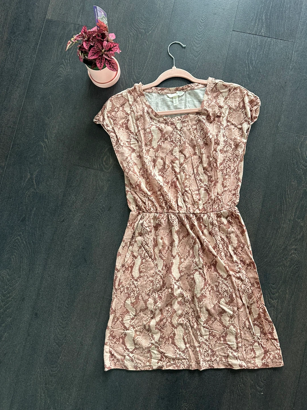 Women's Pink Snake Print Dress - photo 2