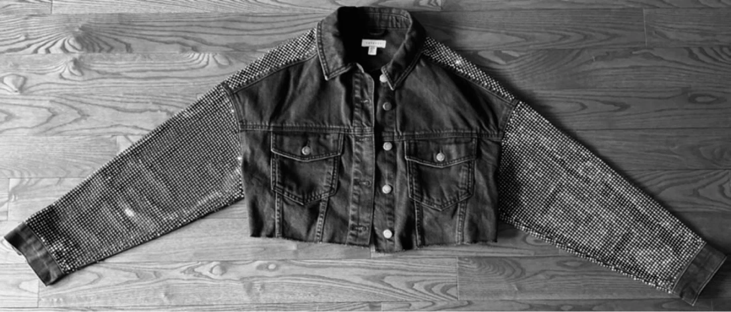 Topshop Black Embellished Denim Jacket - photo 4