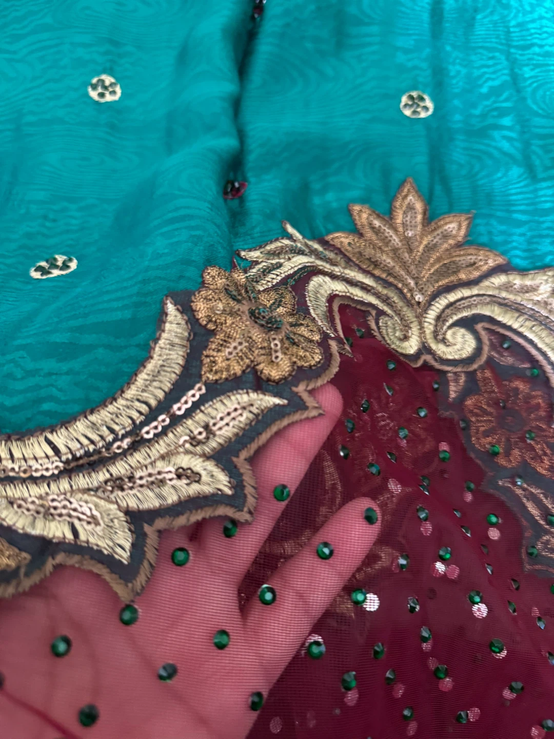 Sari Fabric with Embellishments - photo 3