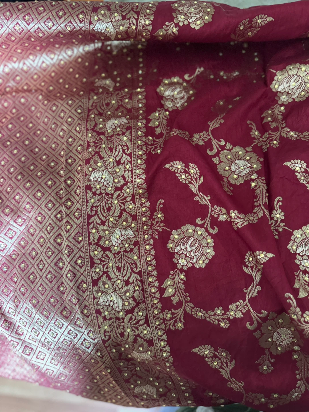 Sari Fabric with Embellishments
