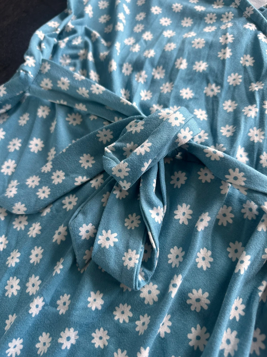 Blue floral wrap dress - photo 3