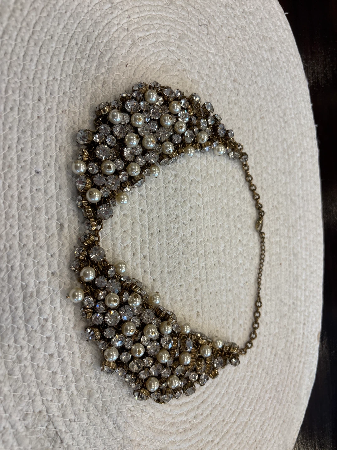 Statement Necklace with Pearls and Rhinestones