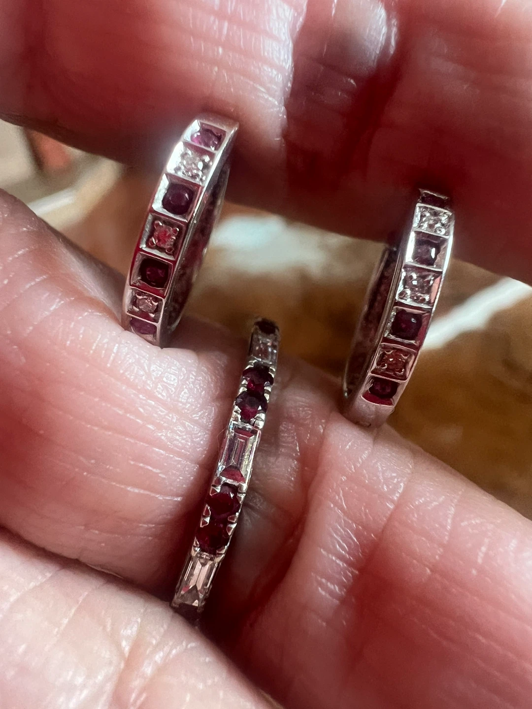 10 k ruby and diamonds ring and earrings
