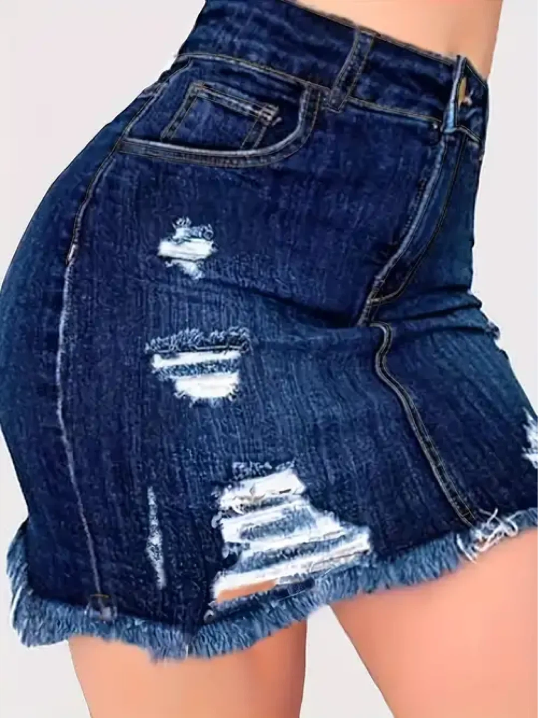 Distressed Denim Mini Skirt